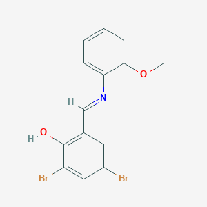 molecular formula C14H11Br2NO2 B2624088 2,4-Dibromo-6-{[(2-methoxyphenyl)imino]methyl}benzenol CAS No. 329936-52-9