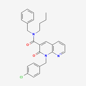 molecular formula C27H26ClN3O2 B2624117 N-benzyl-N-butyl-1-[(4-chlorophenyl)methyl]-2-oxo-1,2-dihydro-1,8-naphthyridine-3-carboxamide CAS No. 923217-74-7