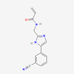 molecular formula C14H12N4O B2624153 N-{[4-(3-cyanophenyl)-1H-imidazol-2-yl]methyl}prop-2-enamide CAS No. 2094324-25-9