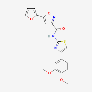 molecular formula C19H15N3O5S B2624209 N-[4-(3,4-dimethoxyphenyl)-1,3-thiazol-2-yl]-5-(furan-2-yl)-1,2-oxazole-3-carboxamide CAS No. 1203270-32-9