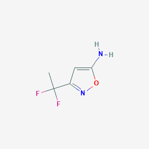 molecular formula C5H6F2N2O B2624258 3-(1,1-difluoroethyl)-1,2-oxazol-5-amine CAS No. 1188909-17-2