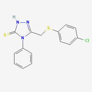 5-{[(4-chlorophenyl)sulfanyl]methyl}-4-phenyl-4H-1,2,4-triazol-3-ylhydrosulfide