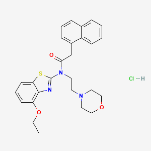 molecular formula C27H30ClN3O3S B2624285 N-(4-ethoxybenzo[d]thiazol-2-yl)-N-(2-morpholinoethyl)-2-(naphthalen-1-yl)acetamide hydrochloride CAS No. 1329882-79-2