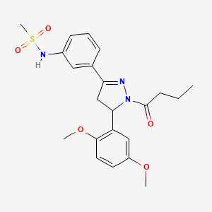 N-(3-(1-butyryl-5-(2,5-dimethoxyphenyl)-4,5-dihydro-1H-pyrazol-3-yl)phenyl)methanesulfonamide