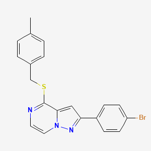 2-(4-Bromophenyl)-4-[(4-methylbenzyl)thio]pyrazolo[1,5-a]pyrazine