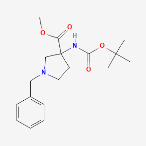 Methyl 1-benzyl-3-{[(tert-butoxy)carbonyl]amino}pyrrolidine-3-carboxylate