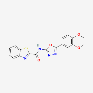 N-[5-(2,3-dihydro-1,4-benzodioxin-6-yl)-1,3,4-oxadiazol-2-yl]-1,3-benzothiazole-2-carboxamide