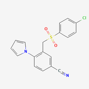 3-{[(4-chlorophenyl)sulfonyl]methyl}-4-(1H-pyrrol-1-yl)benzenecarbonitrile