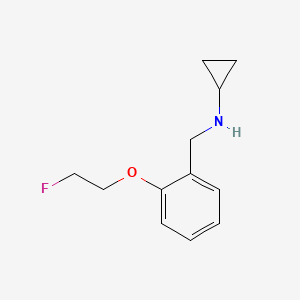 molecular formula C12H16FNO B2624322 N-{[2-(2-fluoroethoxy)phenyl]methyl}cyclopropanamine CAS No. 1525542-12-4