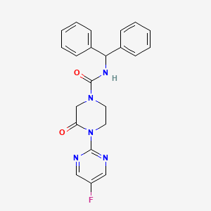N-(diphenylmethyl)-4-(5-fluoropyrimidin-2-yl)-3-oxopiperazine-1-carboxamide