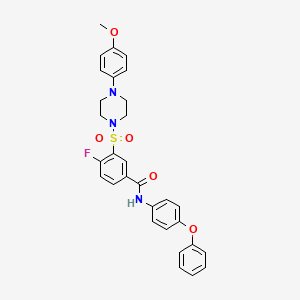 4-fluoro-3-[4-(4-methoxyphenyl)piperazin-1-yl]sulfonyl-N-(4-phenoxyphenyl)benzamide