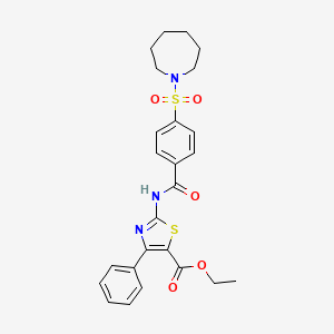Ethyl 2-(4-(azepan-1-ylsulfonyl)benzamido)-4-phenylthiazole-5-carboxylate