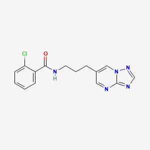 N-(3-([1,2,4]triazolo[1,5-a]pyrimidin-6-yl)propyl)-2-chlorobenzamide