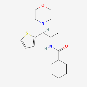 molecular formula C18H28N2O2S B2624337 N-[1-(morpholin-4-yl)-1-(thiophen-2-yl)propan-2-yl]cyclohexanecarboxamide CAS No. 863017-19-0
