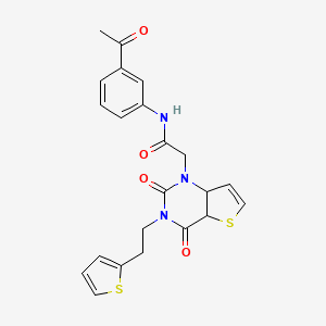 molecular formula C22H19N3O4S2 B2624338 N-(3-acetylphenyl)-2-{2,4-dioxo-3-[2-(thiophen-2-yl)ethyl]-1H,2H,3H,4H-thieno[3,2-d]pyrimidin-1-yl}acetamide CAS No. 1260918-98-6