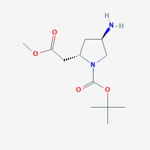 Tert-butyl (2S,4R)-4-amino-2-(2-methoxy-2-oxoethyl)pyrrolidine-1-carboxylate
