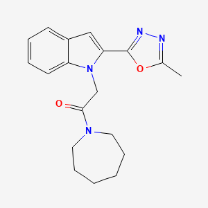 1-(azepan-1-yl)-2-(2-(5-methyl-1,3,4-oxadiazol-2-yl)-1H-indol-1-yl)ethanone