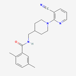 molecular formula C21H24N4O B2624360 N-((1-(3-cyanopyridin-2-yl)piperidin-4-yl)methyl)-2,5-dimethylbenzamide CAS No. 1797573-67-1