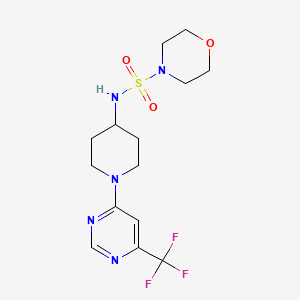 molecular formula C14H20F3N5O3S B2624368 N-(1-(6-(trifluoromethyl)pyrimidin-4-yl)piperidin-4-yl)morpholine-4-sulfonamide CAS No. 2034405-72-4