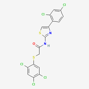 N-[4-(2,4-dichlorophenyl)-1,3-thiazol-2-yl]-2-[(2,4,5-trichlorophenyl)sulfanyl]acetamide