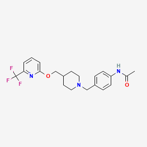 B2624387 N-[4-[[4-[[6-(Trifluoromethyl)pyridin-2-yl]oxymethyl]piperidin-1-yl]methyl]phenyl]acetamide CAS No. 2379971-52-3