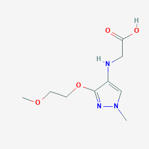 molecular formula C9H15N3O4 B2624398 2-[[3-(2-Methoxyethoxy)-1-methylpyrazol-4-yl]amino]acetic acid CAS No. 2247207-02-7