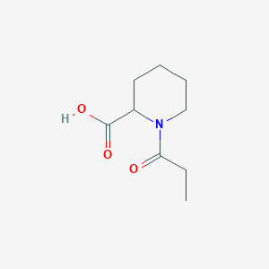 molecular formula C9H15NO3 B2624401 1-Propanoylpiperidine-2-carboxylic acid CAS No. 1103289-56-0; 110333-07-8