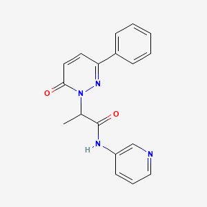 molecular formula C18H16N4O2 B2624402 2-(6-oxo-3-phenylpyridazin-1(6H)-yl)-N-(pyridin-3-yl)propanamide CAS No. 1203115-03-0