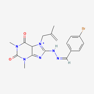 molecular formula C18H19BrN6O2 B2624405 8-[(2Z)-2-[(4-bromophenyl)methylidene]hydrazin-1-yl]-1,3-dimethyl-7-(2-methylprop-2-en-1-yl)-2,3,6,7-tetrahydro-1H-purine-2,6-dione CAS No. 892159-21-6