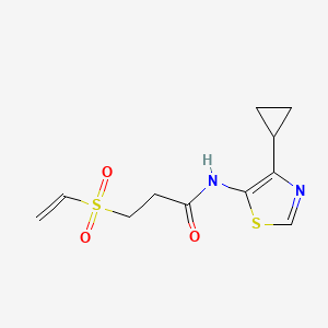 N-(4-Cyclopropyl-1,3-thiazol-5-yl)-3-ethenylsulfonylpropanamide