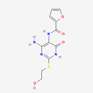 N-(4-amino-2-((2-hydroxyethyl)thio)-6-oxo-1,6-dihydropyrimidin-5-yl)furan-2-carboxamide