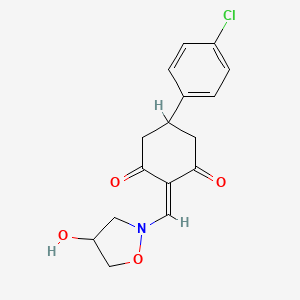 5-(4-chlorophenyl)-2-{[4-hydroxydihydro-2(3H)-isoxazolyl]methylene}-1,3-cyclohexanedione