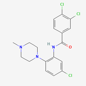 molecular formula C18H18Cl3N3O B2624443 3,4-dichloro-N-[5-chloro-2-(4-methylpiperazin-1-yl)phenyl]benzamide CAS No. 383146-63-2