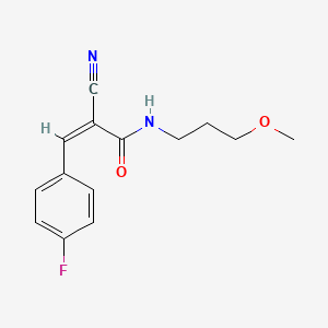 molecular formula C14H15FN2O2 B2624444 (Z)-2-Cyano-3-(4-fluorophenyl)-N-(3-methoxypropyl)prop-2-enamide CAS No. 365520-04-3