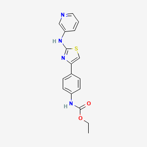 molecular formula C17H16N4O2S B2624446 Ethyl (4-(2-(pyridin-3-ylamino)thiazol-4-yl)phenyl)carbamate CAS No. 1797558-01-0