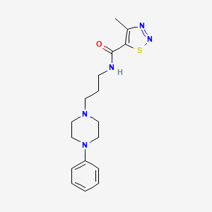 molecular formula C17H23N5OS B2624456 4-methyl-N-(3-(4-phenylpiperazin-1-yl)propyl)-1,2,3-thiadiazole-5-carboxamide CAS No. 1210487-43-6