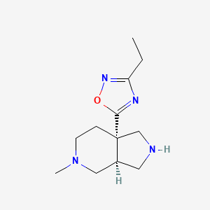 molecular formula C12H20N4O B2624457 5-[(3As,7aS)-5-methyl-2,3,3a,4,6,7-hexahydro-1H-pyrrolo[3,4-c]pyridin-7a-yl]-3-ethyl-1,2,4-oxadiazole CAS No. 2187426-25-9