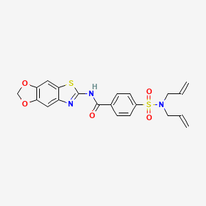 molecular formula C21H19N3O5S2 B2624458 N-([1,3]dioxolo[4',5':4,5]benzo[1,2-d]thiazol-6-yl)-4-(N,N-diallylsulfamoyl)benzamide CAS No. 892843-89-9