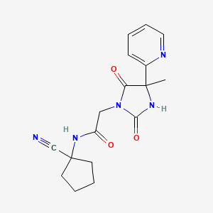 N-(1-cyanocyclopentyl)-2-[4-methyl-2,5-dioxo-4-(pyridin-2-yl)imidazolidin-1-yl]acetamide