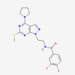 molecular formula C19H20F2N6OS B2624461 3,4-difluoro-N-(2-(6-(methylthio)-4-(pyrrolidin-1-yl)-1H-pyrazolo[3,4-d]pyrimidin-1-yl)ethyl)benzamide CAS No. 941948-55-6