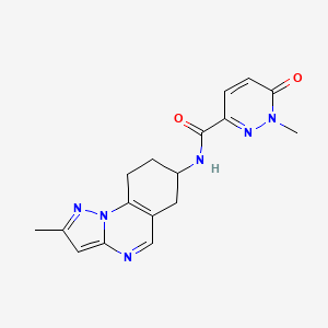 molecular formula C17H18N6O2 B2624463 1-methyl-N-{2-methyl-6H,7H,8H,9H-pyrazolo[1,5-a]quinazolin-7-yl}-6-oxo-1,6-dihydropyridazine-3-carboxamide CAS No. 2097860-59-6