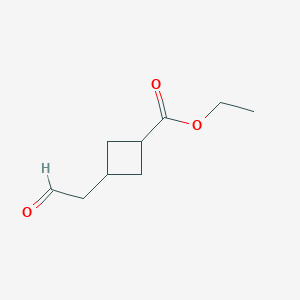 molecular formula C9H14O3 B2624474 Ethyl 3-(2-oxoethyl)cyclobutane-1-carboxylate CAS No. 2219376-06-2