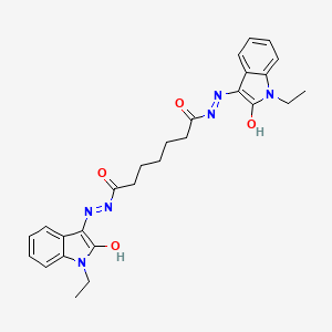 molecular formula C27H30N6O4 B2624476 N'~1~,N'~7~-bis[(3Z)-1-ethyl-2-oxo-1,2-dihydro-3H-indol-3-ylidene]heptanedihydrazide CAS No. 488861-09-2