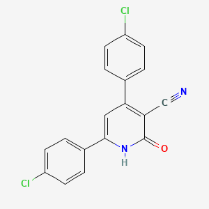 molecular formula C18H10Cl2N2O B2624482 4,6-Bis(4-chlorophenyl)-2-hydroxynicotinonitrile CAS No. 133707-66-1
