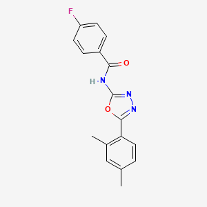 molecular formula C17H14FN3O2 B2624502 N-[5-(2,4-dimethylphenyl)-1,3,4-oxadiazol-2-yl]-4-fluorobenzamide CAS No. 891143-44-5