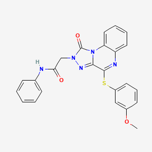 B2624504 2-(4-((3-methoxyphenyl)thio)-1-oxo-[1,2,4]triazolo[4,3-a]quinoxalin-2(1H)-yl)-N-phenylacetamide CAS No. 1111260-70-8