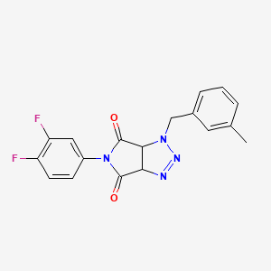 molecular formula C18H14F2N4O2 B2624522 5-(3,4-difluorophenyl)-1-(3-methylbenzyl)-1,6a-dihydropyrrolo[3,4-d][1,2,3]triazole-4,6(3aH,5H)-dione CAS No. 1008976-95-1