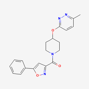 molecular formula C20H20N4O3 B2624536 (4-((6-Methylpyridazin-3-yl)oxy)piperidin-1-yl)(5-phenylisoxazol-3-yl)methanone CAS No. 1797755-93-1
