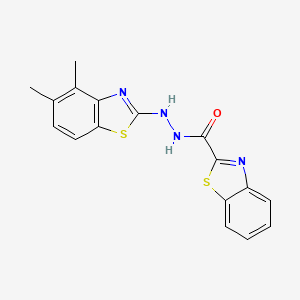 molecular formula C17H14N4OS2 B2624682 N'-(4,5-dimethyl-1,3-benzothiazol-2-yl)-1,3-benzothiazole-2-carbohydrazide CAS No. 851980-48-8