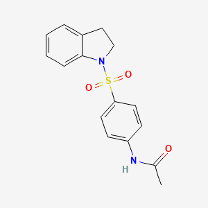 molecular formula C16H16N2O3S B2624724 N-[4-(2,3-dihydro-1H-indole-1-sulfonyl)phenyl]acetamide CAS No. 312587-72-7